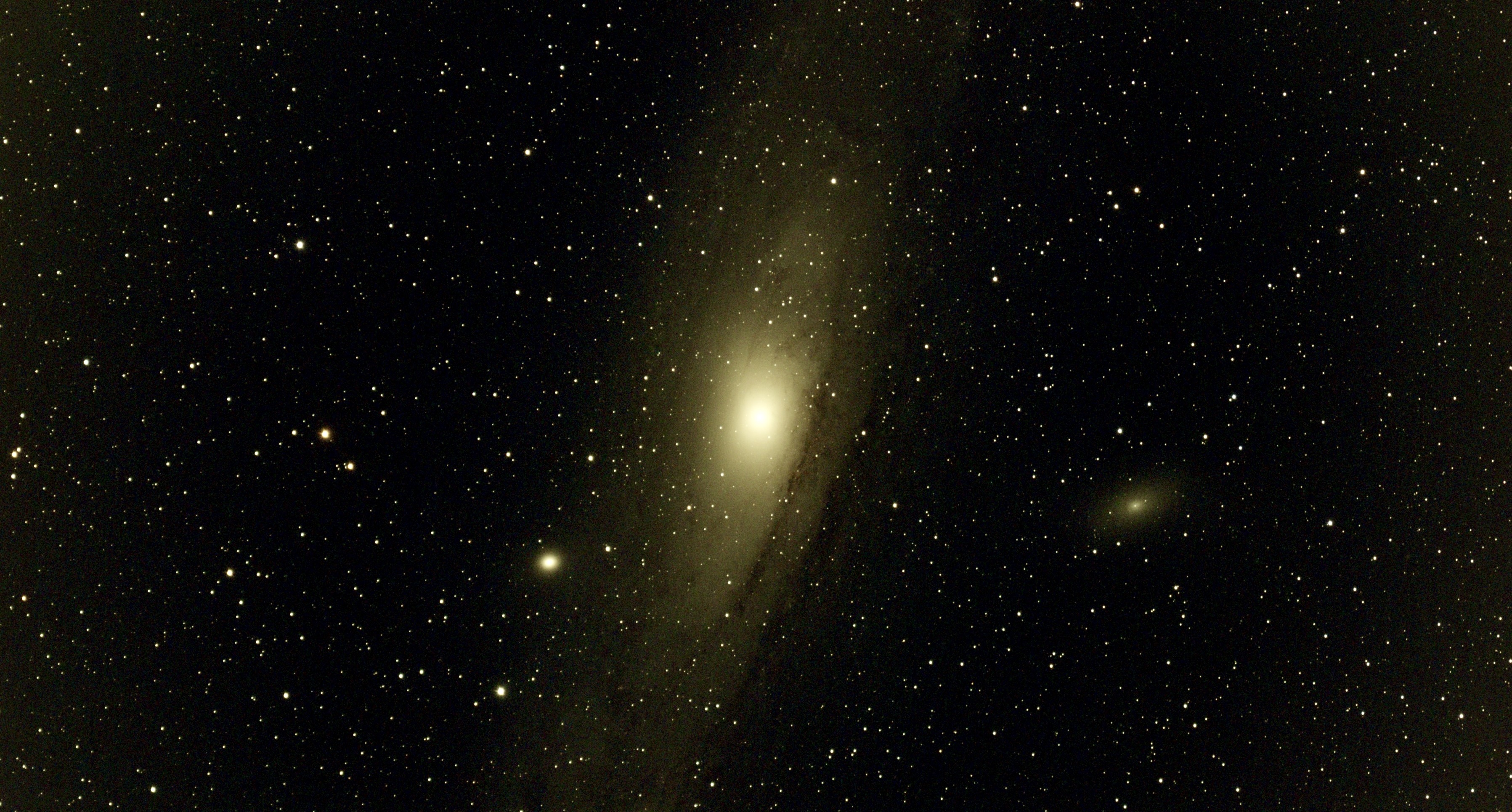 Andromeda galaxy shining brightest.